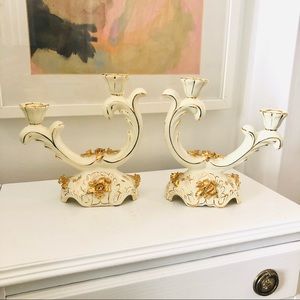 Vintage Portuguese Elpa Alcobaca candle sticks